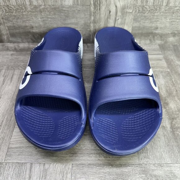 OOFOS 1500 OOahh Men size 9/Euro 42 Navy Matrix Comfort Slides - Picture 4 of 8